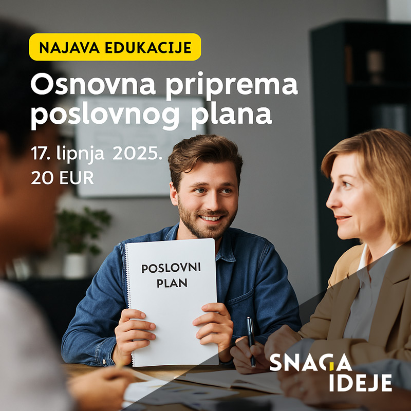 snaga ideje objava za edukaciju izrade poslovnog plana